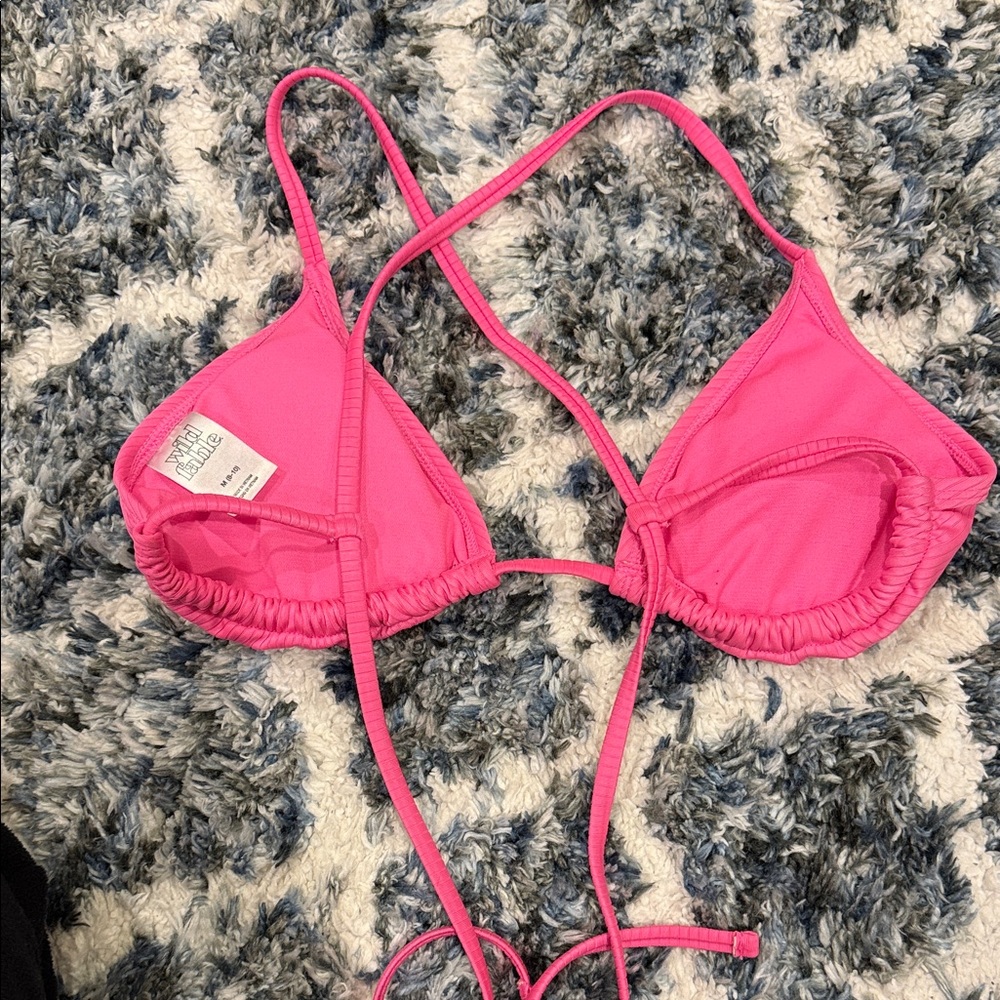 Wild Fable Pink Ribbed Triangle Top - Picture 5 of 6